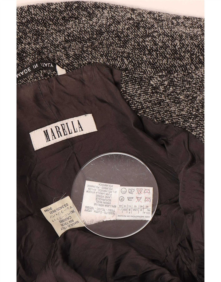 Marella Damen 4-Knopf-Longline-Blazerjacke UK 14 Mittelgrau meliert