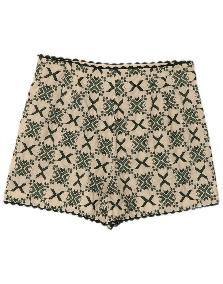 Lässige Damen-Shorts von Zara, Größe L, W30, gebrochenes Weiß, geometrisch