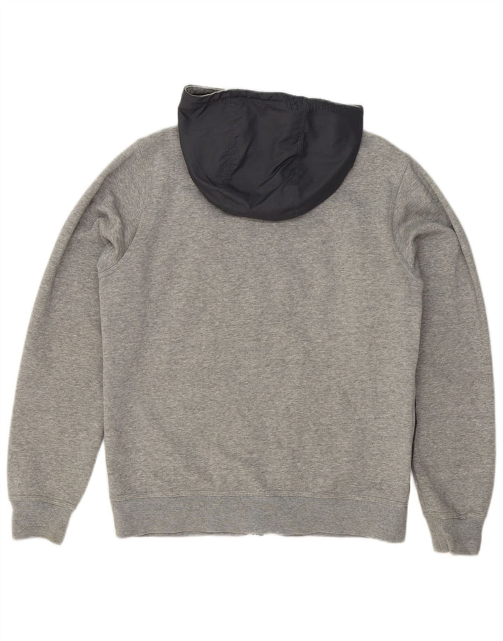 Nike Herren-Kapuzenpullover mit Reißverschluss, mittelgraue Colourblock-Baumwolle