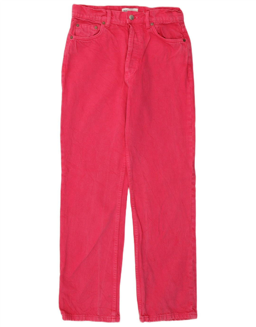 Zara Damen Straight Jeans EU 38 Small W28 L29 Pink