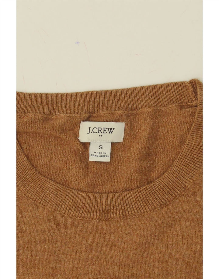 J. CREW Womens Crew Neck Jumper Sweater UK 10 Small Brown Striped Wool Vintage J. Crew and Second-Hand J. Crew from Messina Hembry 