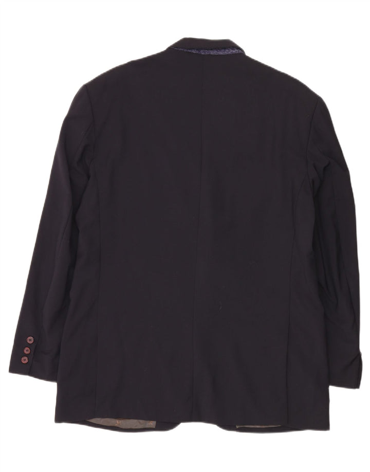 Brooksfield Damen 3-Knopf-Blazerjacke IT 54 2XL Marineblaue Wolle