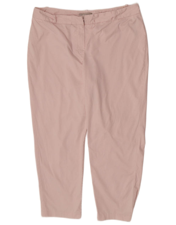 Marks & Spencer Damen Slim Caprihose UK 18 XL W38 L26 Rosa Baumwolle