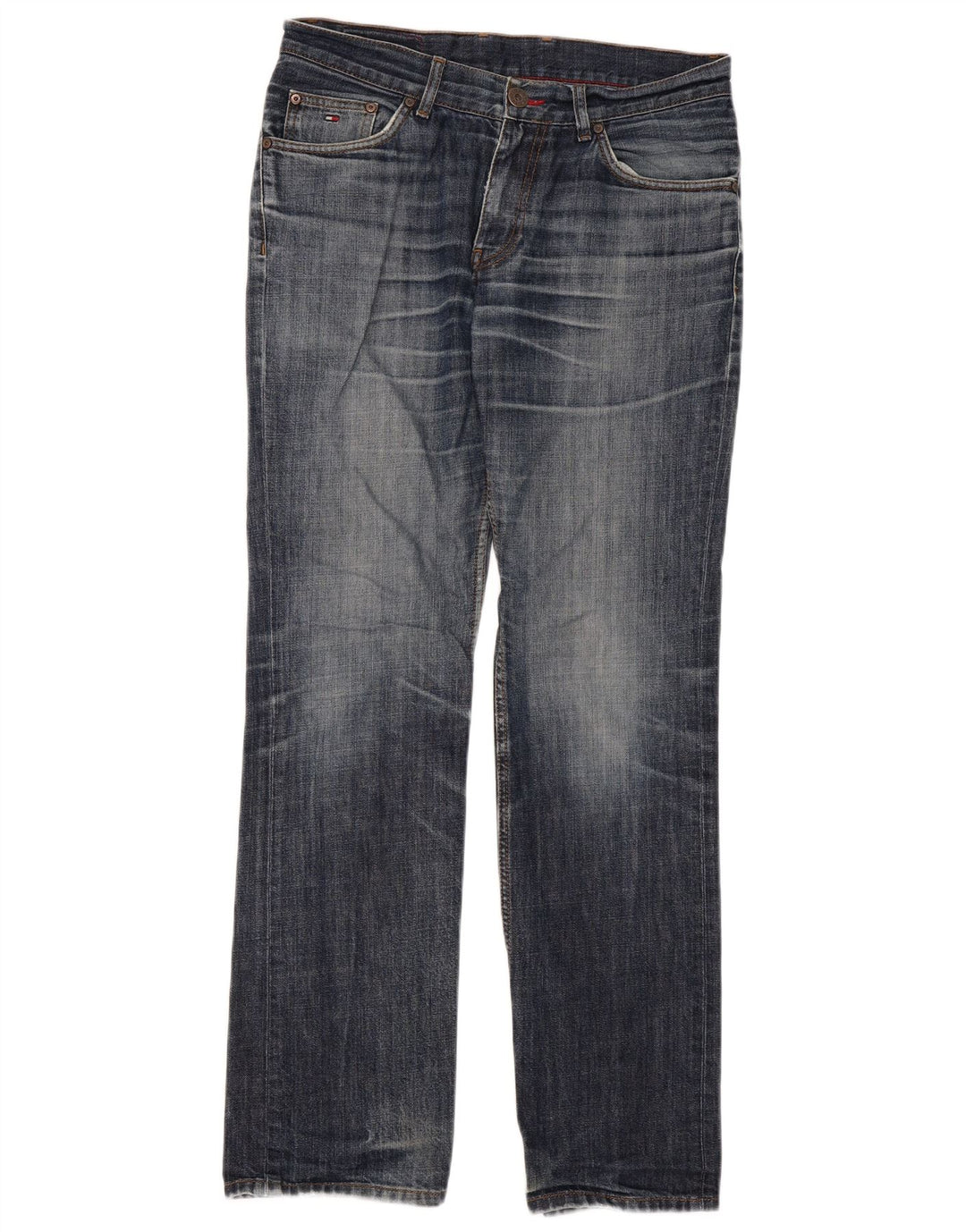 Tommy Hilfiger Herren Straight Jeans W32 L34 Blaue Baumwolle
