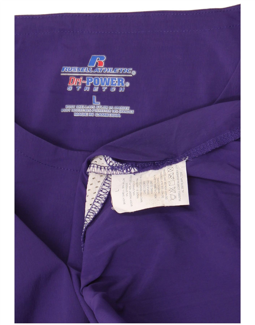 RUSSELL ATHLETIC Herren T-Shirt Top Large Lila Colourblock Nylon