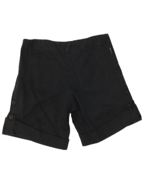 Armani Damen Chinoshorts EU 40 Medium W27 Schwarze Nadelstreifen-Baumwolle