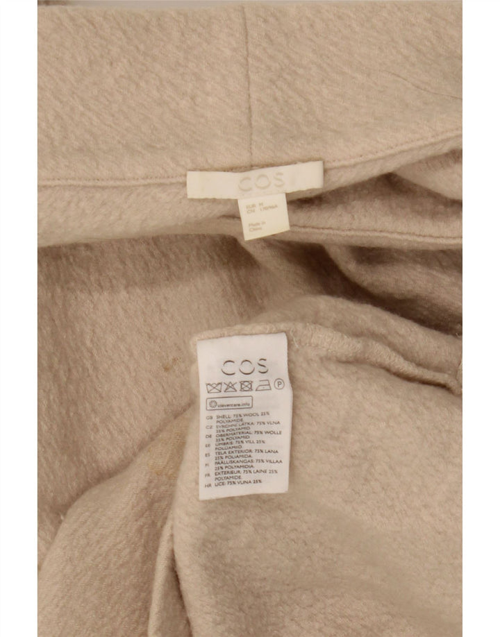 Cos Damen-Pullover mit Rollkragen, 3/4-Ärmel, UK-Gr. 14, mittelbeige Wolle