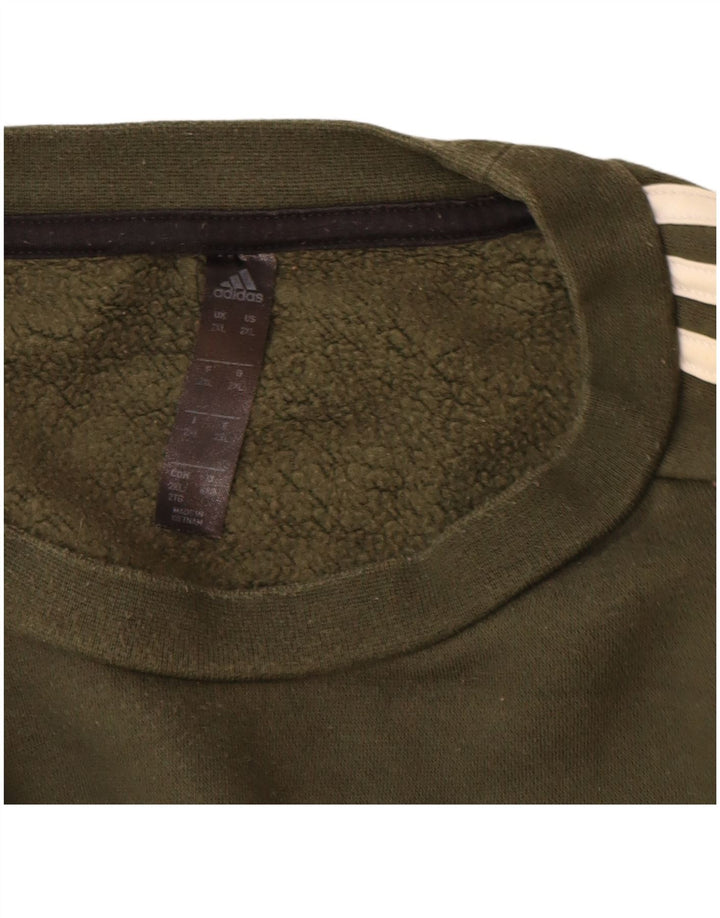 Adidas Herren Sweatshirt Pullover 2XL Khaki Baumwolle