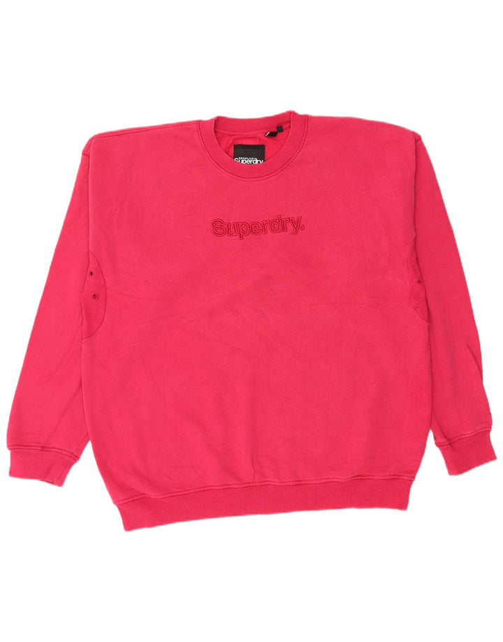 SUPERDRY Herren-Sweatshirt mit Grafik, groß, rosa Baumwolle