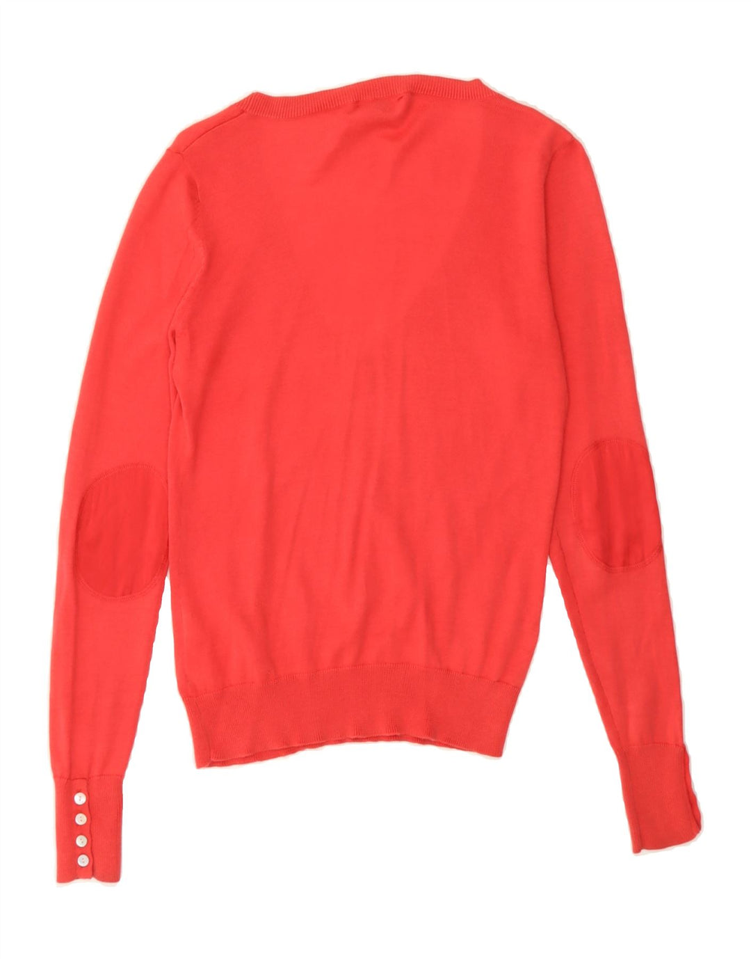 MASSIMO DUTTI Womens V-Neck Jumper Sweater UK 8 Small Red Cotton Vintage Massimo Dutti and Second-Hand Massimo Dutti from Messina Hembry 
