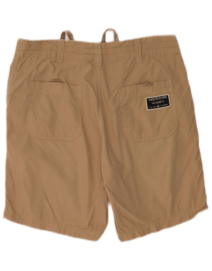 BENETTON Herren Chinoshorts Medium W32 Beige Baumwolle