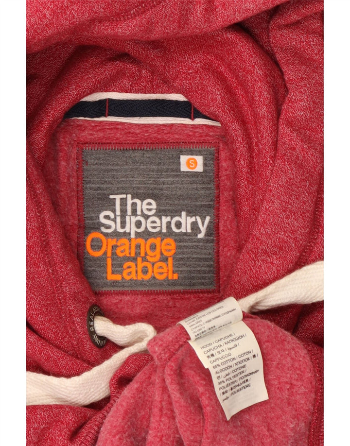 SUPERDRY Damen-Kapuzenpullover mit Reißverschluss, Gr. 10, Größe S, rot gefleckte Baumwolle