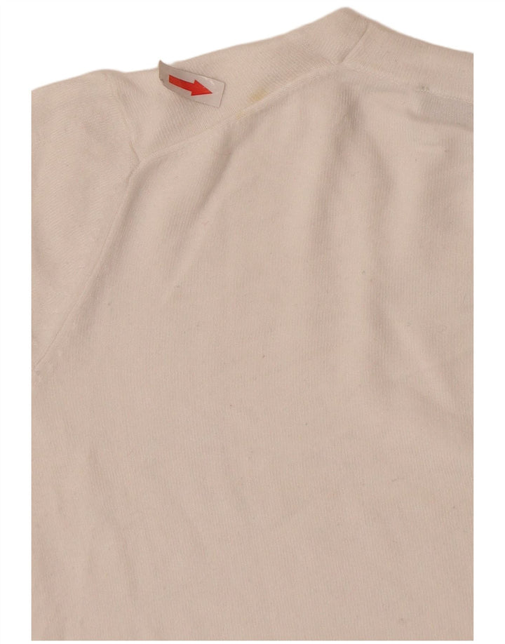 Zara Damen Crop Crew Neck Pullover Pullover UK 10 Small Weiß