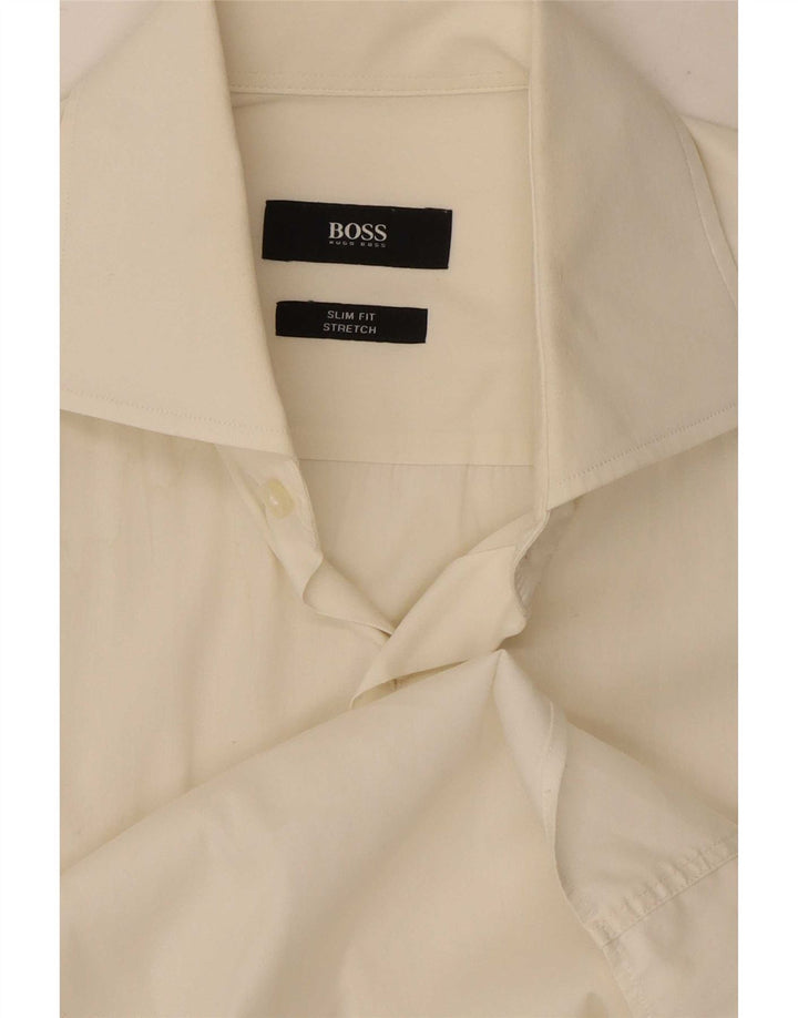 Hugo Boss Herren Slim-Fit-Hemd Medium Off White
