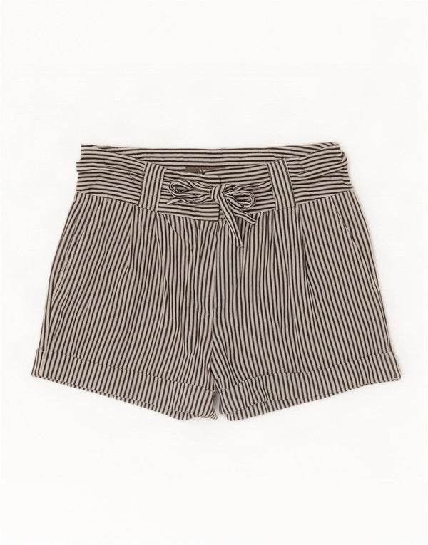 Oasis Damen-Hotpants UK 8 Small W28 Weiße Nadelstreifen-Baumwolle