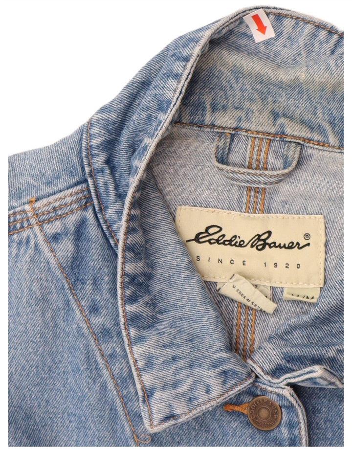 EDDIE BAUER Damen Übergroße Jeansjacke UK 14 Mittelblaue Baumwolle