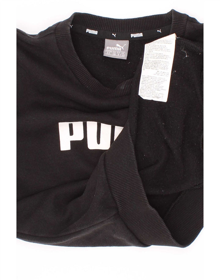 Puma Jungen Grafik-Sweatshirt-Pullover 7–8 Jahre, schwarze Baumwolle