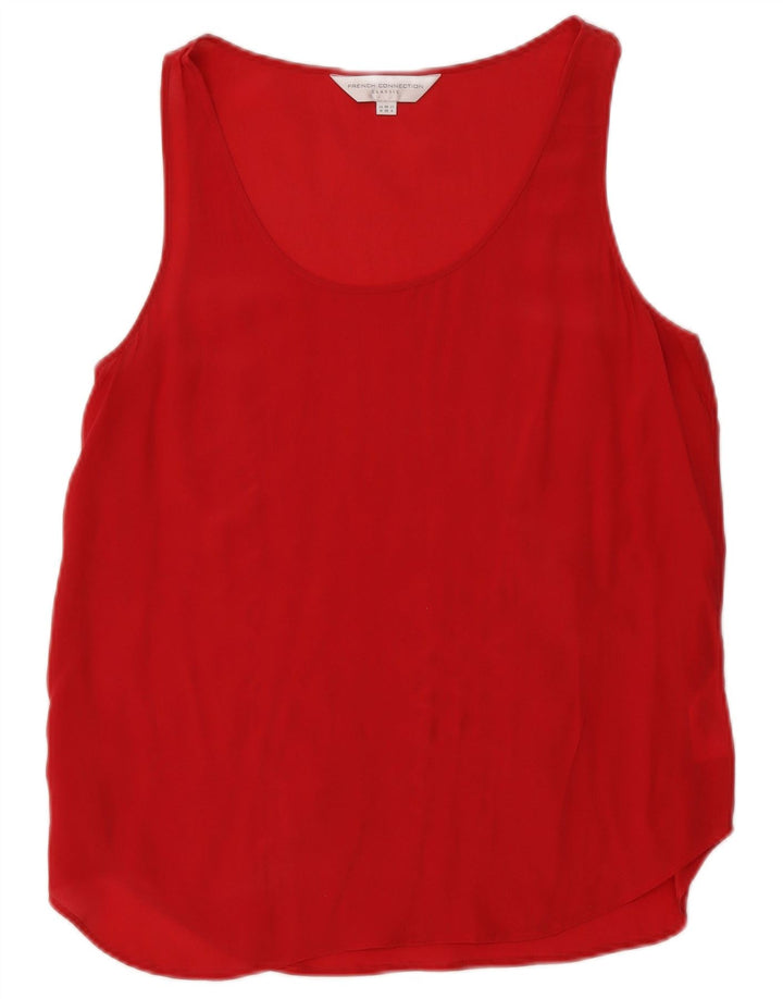 French Connection Damen-Bluse, ärmellos, Gr. 10, Größe S, rote Seide