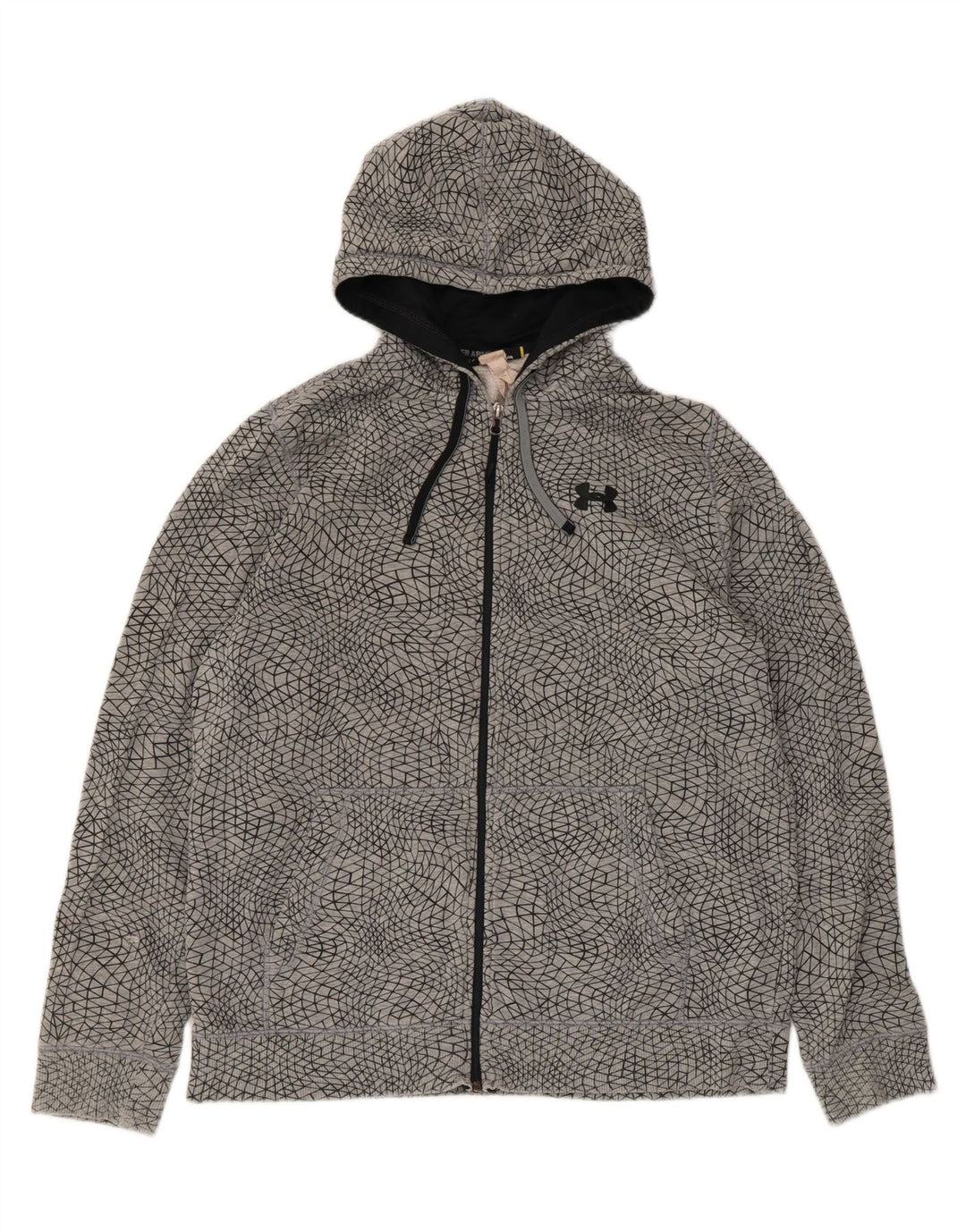Under Armour Herren-Kapuzenpullover mit Reißverschluss, groß, grau, geometrisch