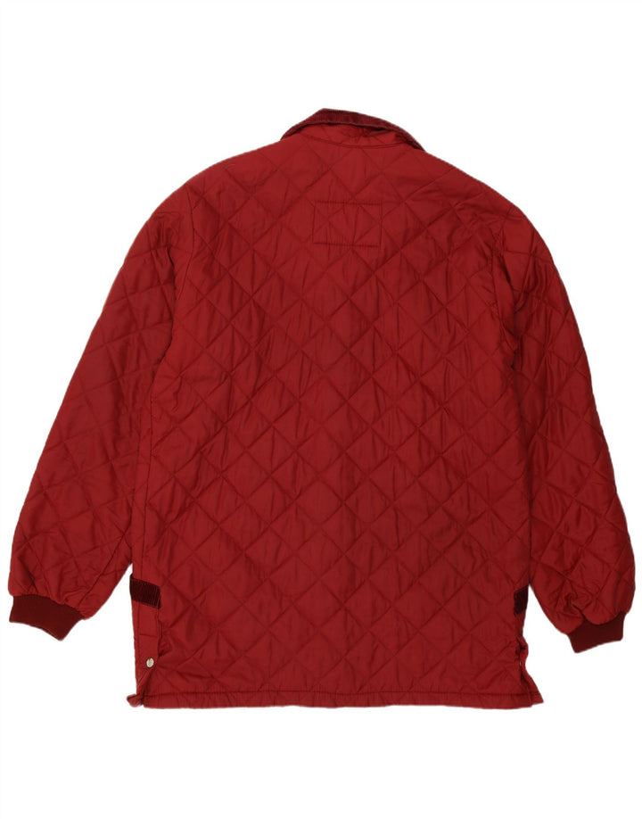 Vintage Herren Steppjacke UK 40 Großes Burgunderrotes Polyamid