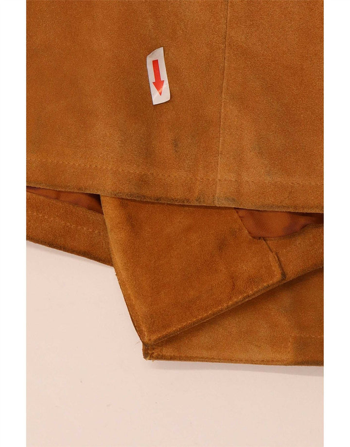 Vintage Damen Wildledermantel IT 42 Mittelbeiges Leder