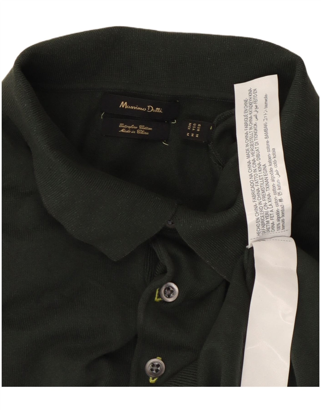 Massimo Dutti Herren-Poloshirt aus mittelgrüner Baumwolle