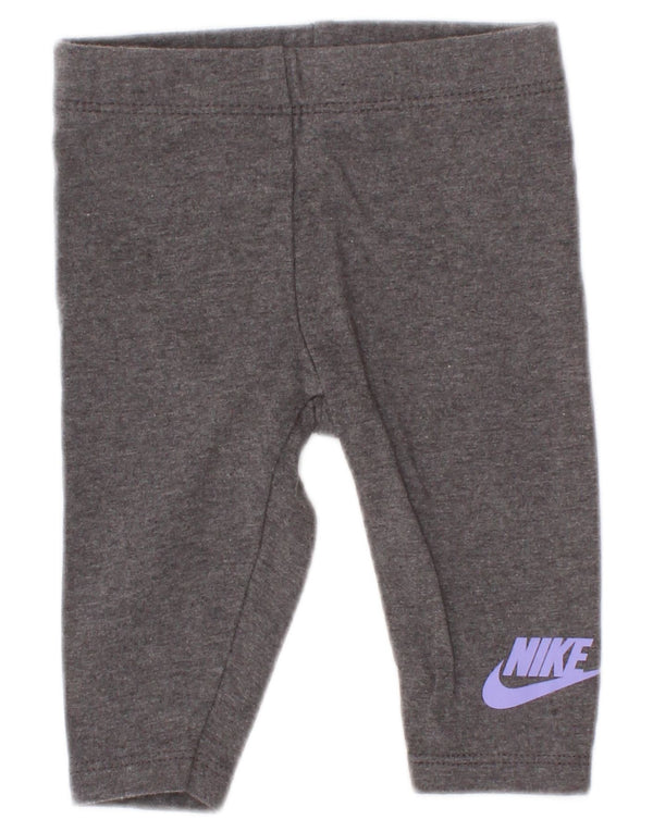 Nike Baby-Mädchen-Grafik-Leggings, 0–3 Monate, graue Baumwolle