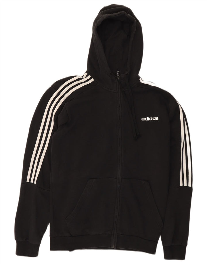 Adidas Herren-Kapuzenpullover mit Reißverschluss, mittelschwarz, Baumwolle