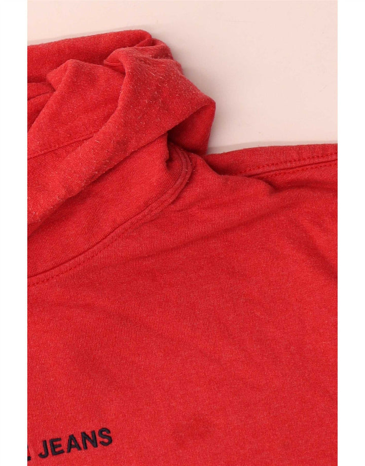 Tommy Hilfiger Herren-Kapuzenpullover mit Grafik, mittelrote Baumwolle