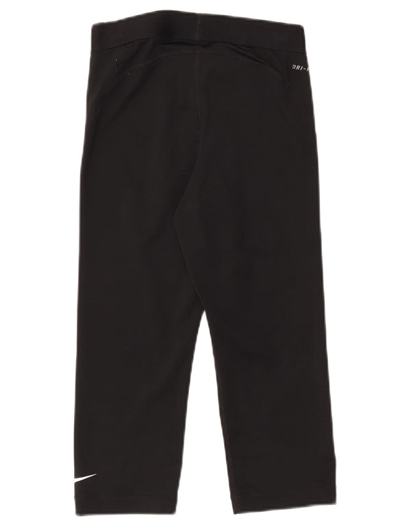 Nike Damen Capri Graphic Trainingshose UK 10 Small Schwarz Polyester