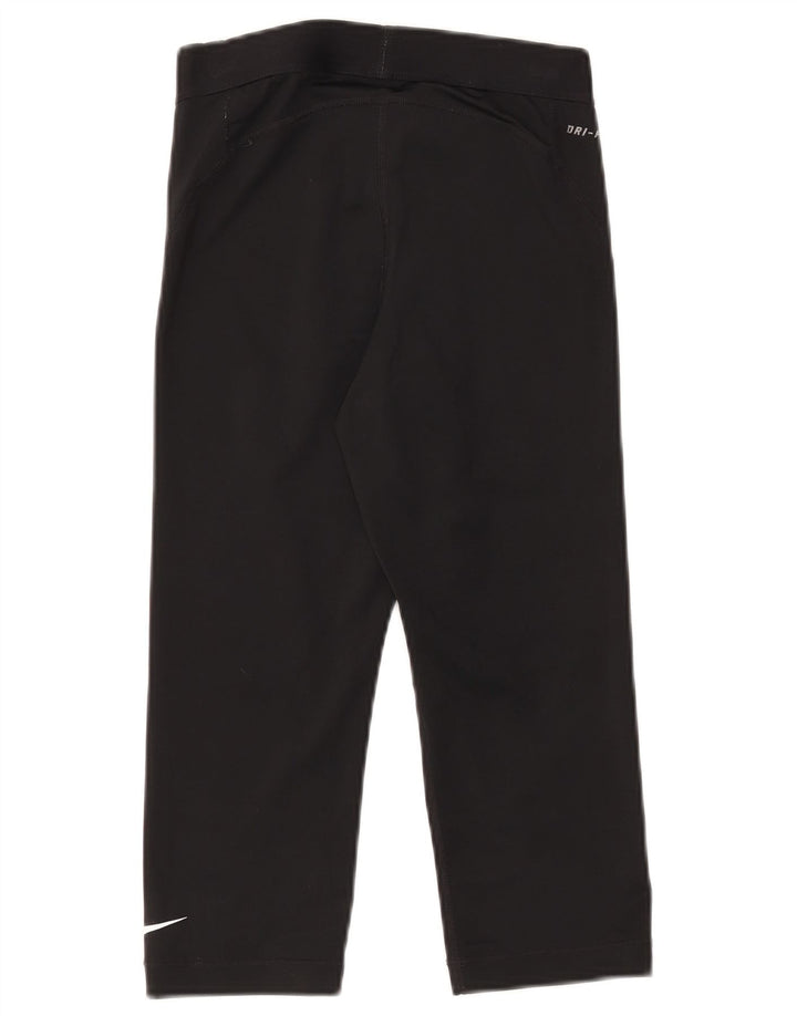 Nike Damen Capri Graphic Trainingshose UK 10 Small Schwarz Polyester