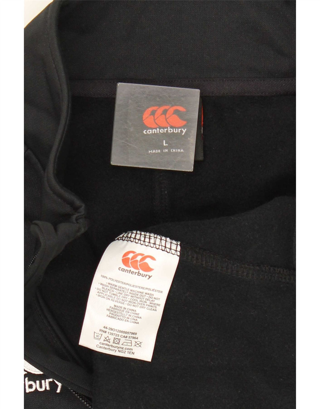 Canterbury Mens Gonzaga Zip Neck Pullover Trainingsanzug Top Large Black