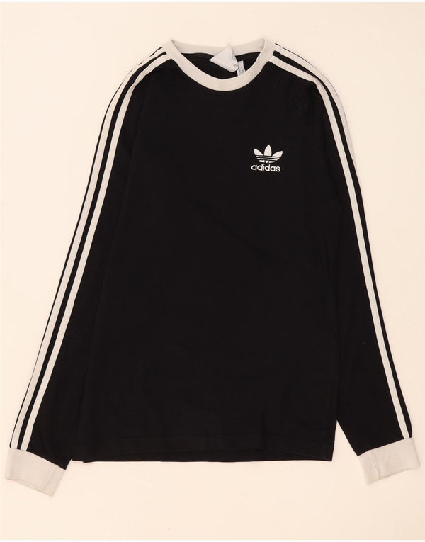 Adidas Herren Top Langarm XS Schwarz Colourblock Baumwolle