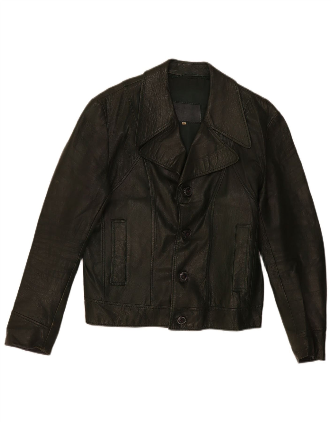 Vintage Herren Lederjacke IT 52 XL Khaki