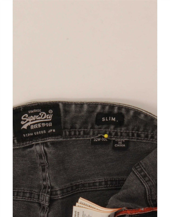 Superdry Herren Corporal Slim Denim Shorts W32 mittelgraue Baumwolle