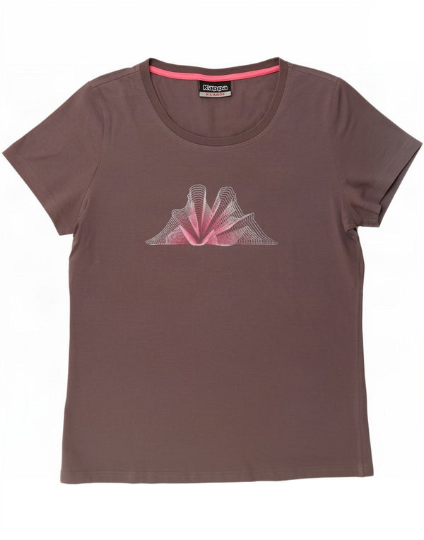 Kappa Damen Kurzarm-T-Shirt mit normaler Grafik, UK 18, XL, Grau, Baumwolle
