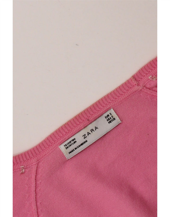 Zara Damen-Cardigan-Pullover UK 10 Small Pink