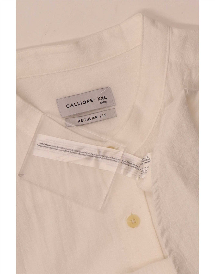 Calliope Herren-Hemd mit normaler Passform, 2XL, weiße Baumwolle