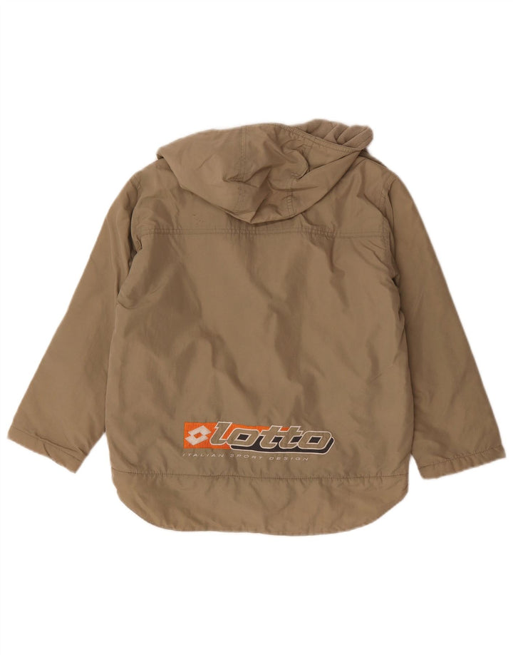 Lotto Jungen-Windbreakerjacke mit grafischer Kapuze, 11–12 Jahre, Mittelkhaki