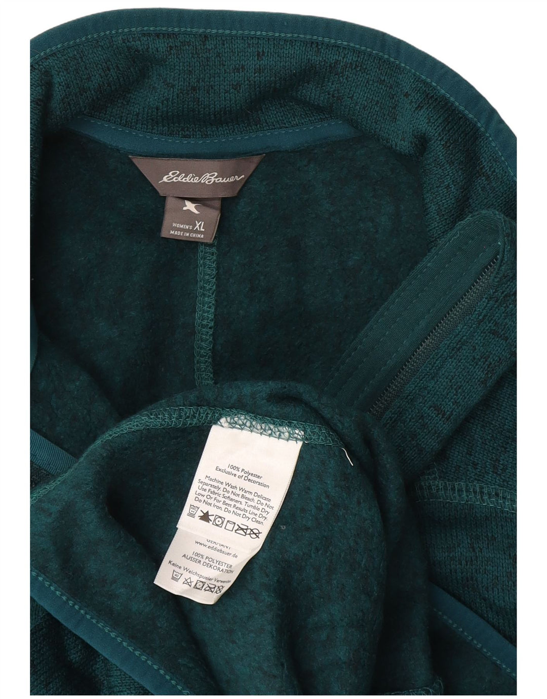 EDDIE BAUER Damen Trainingsanzug Top Jacke UK 18 XL Grün Polyester