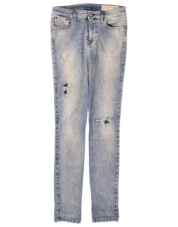 Diesel Damen Skinzee Distressed Super Slim Skinny Jeans W26 L30 Blau