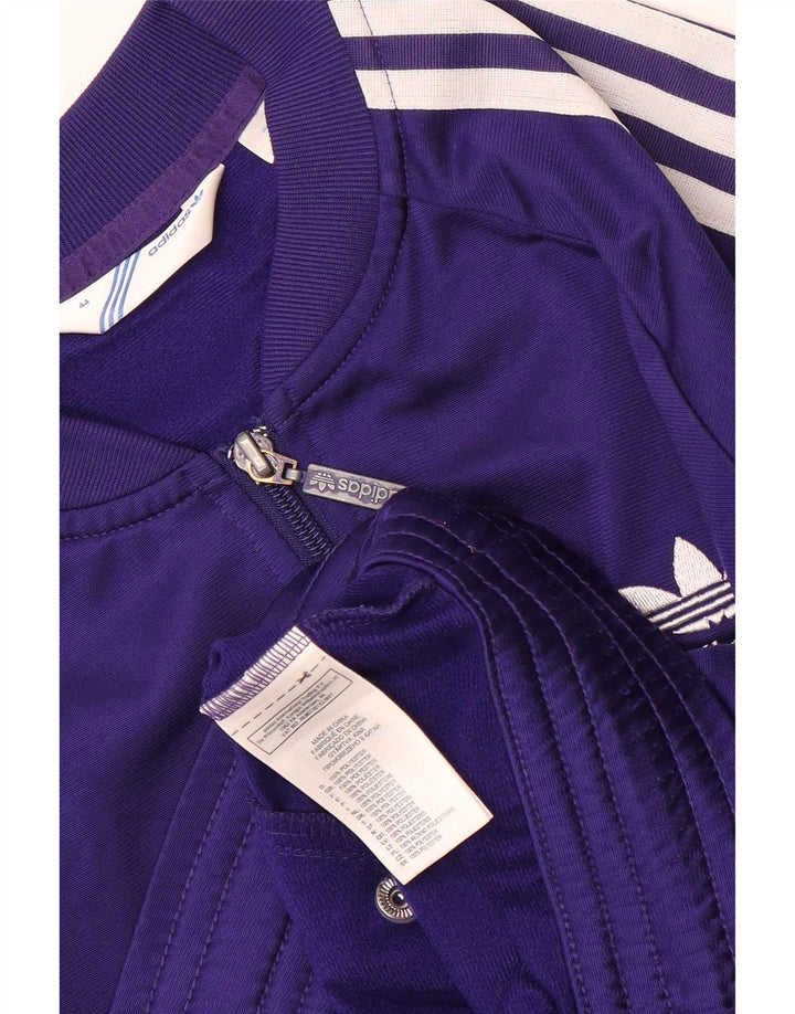 Adidas Damen Crop Trainingsanzug Top Jacke IT 44 Mittellila Polyester