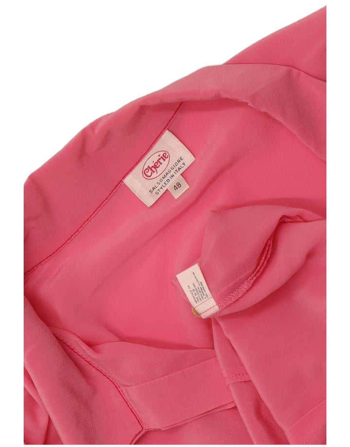 Cherie Damen Hemdbluse IT 48 XL Rosa Seide