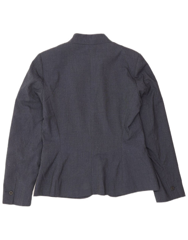 Zara Damen 1-Knopf-Blazerjacke EU 38 Small Marineblau Polyester