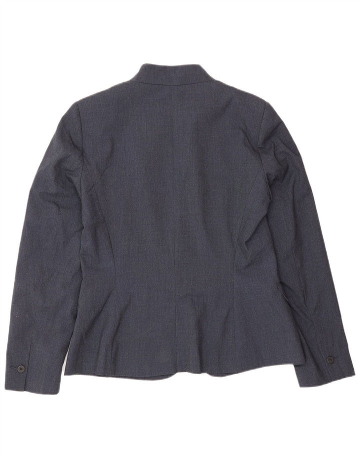 Zara Damen 1-Knopf-Blazerjacke EU 38 Small Marineblau Polyester