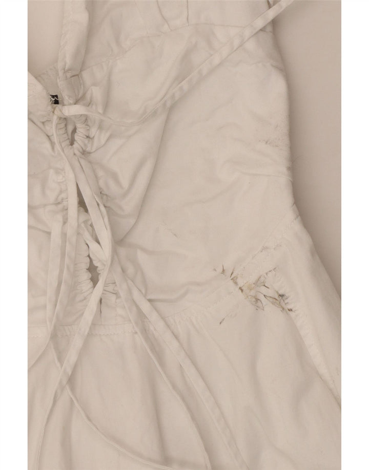 Zara Damen Sommerkleid UK 12 Mittelweiß