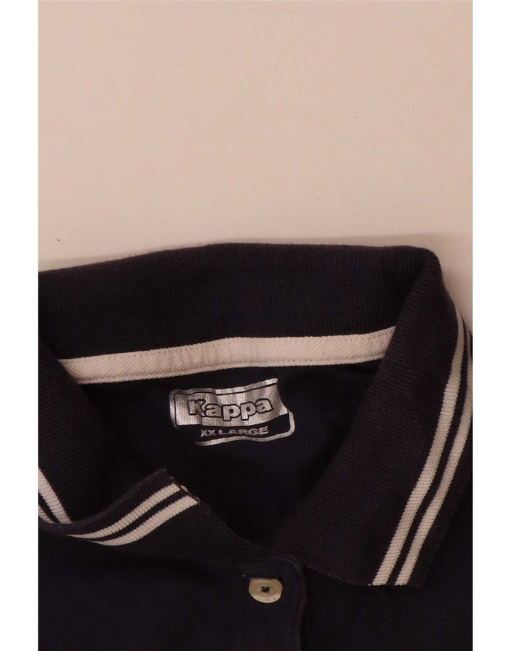 Kappa Damen Slim Poloshirt 2XL Marineblau gestreift