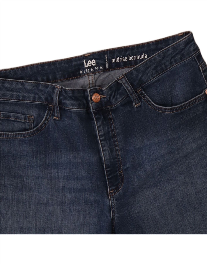 LEE Damen Riders Mid Rise Bermuda Denim Shorts W32 Mittelblau