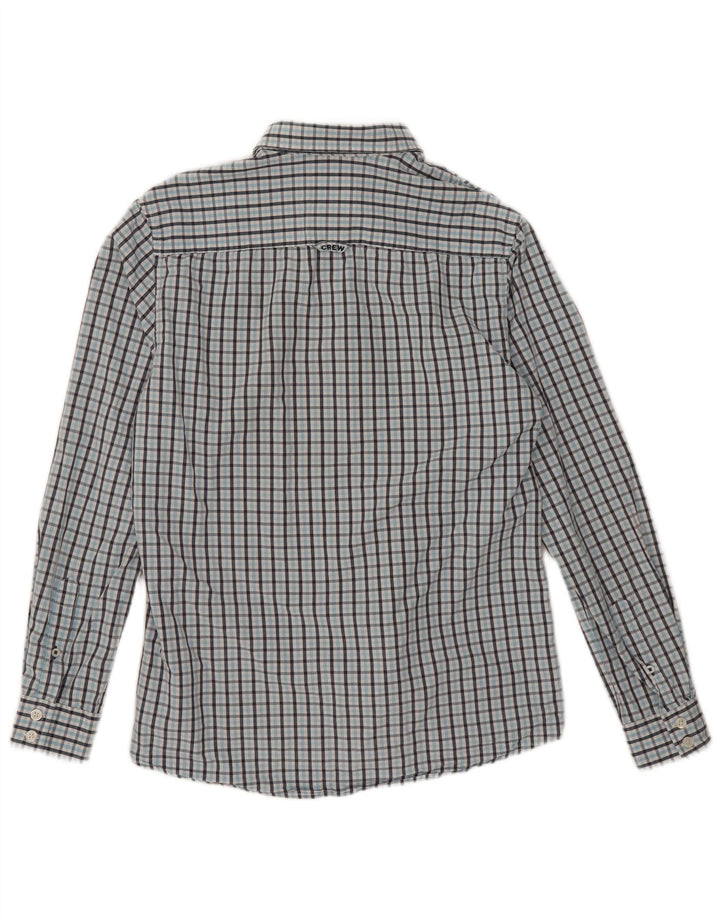 Crew Clothing Herren Slim-Fit-Hemd aus mittelblauer Karo-Baumwolle