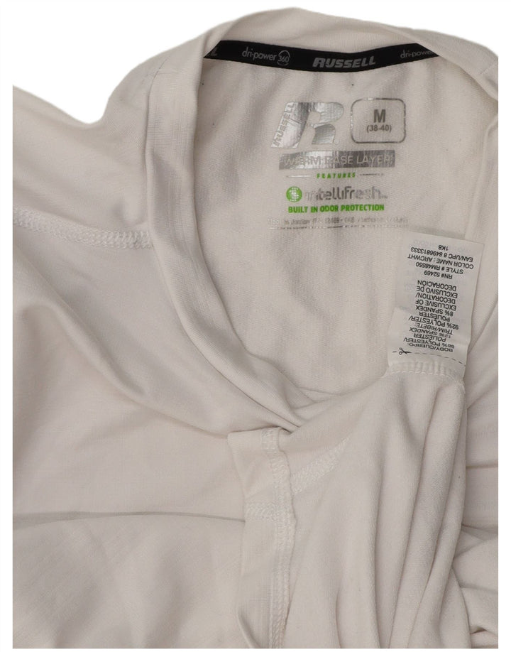 RUSSELL ATHLETIC Herren-Top, langärmelig, UK 38/40, Mittelweiß, Polyester